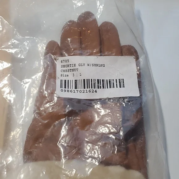 UGG AUSTRALIA NIB Leather Shortie Gloves - Picture 7 of 7